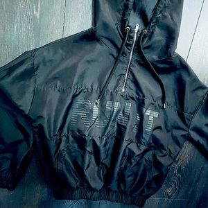 F21 Black Lightweight Windbreaker Jacket